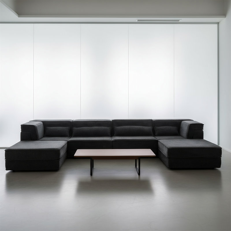 Canapé convertible modulaire avec coussins amovibles, Gris foncé