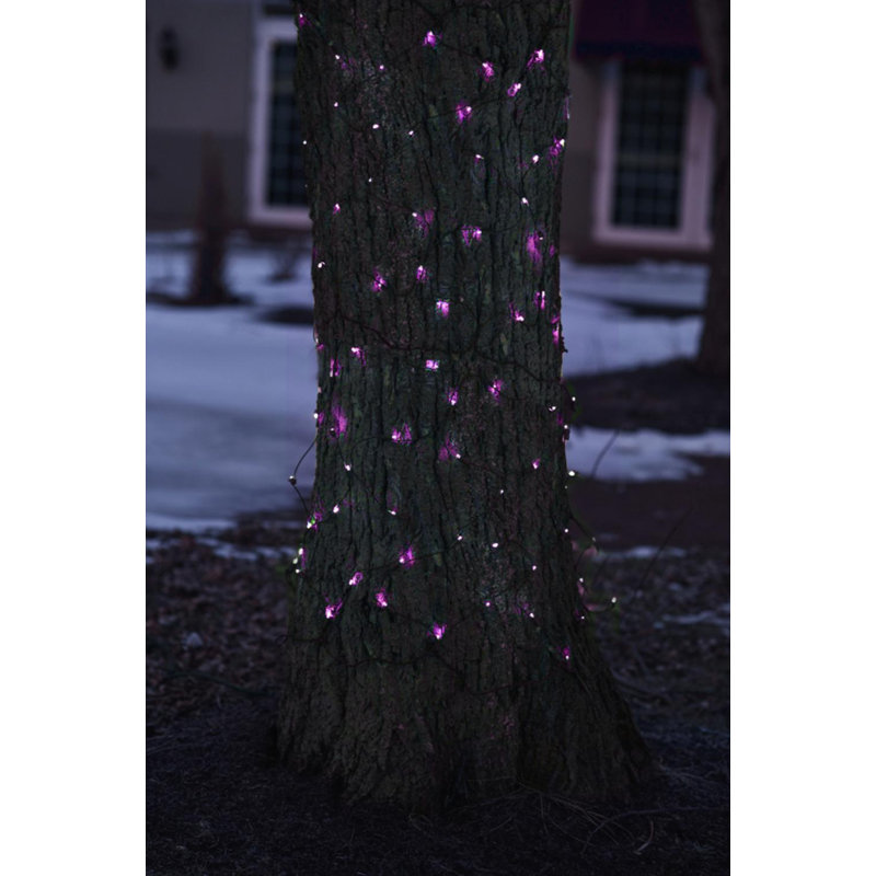 Filet de Noël en forme de tronc d'arbre 2 pi x 8 pi à DEL, Mauve