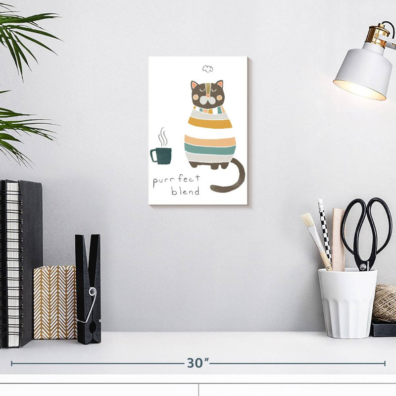 Brampt Coffee Cats I, 12" H x 8" W