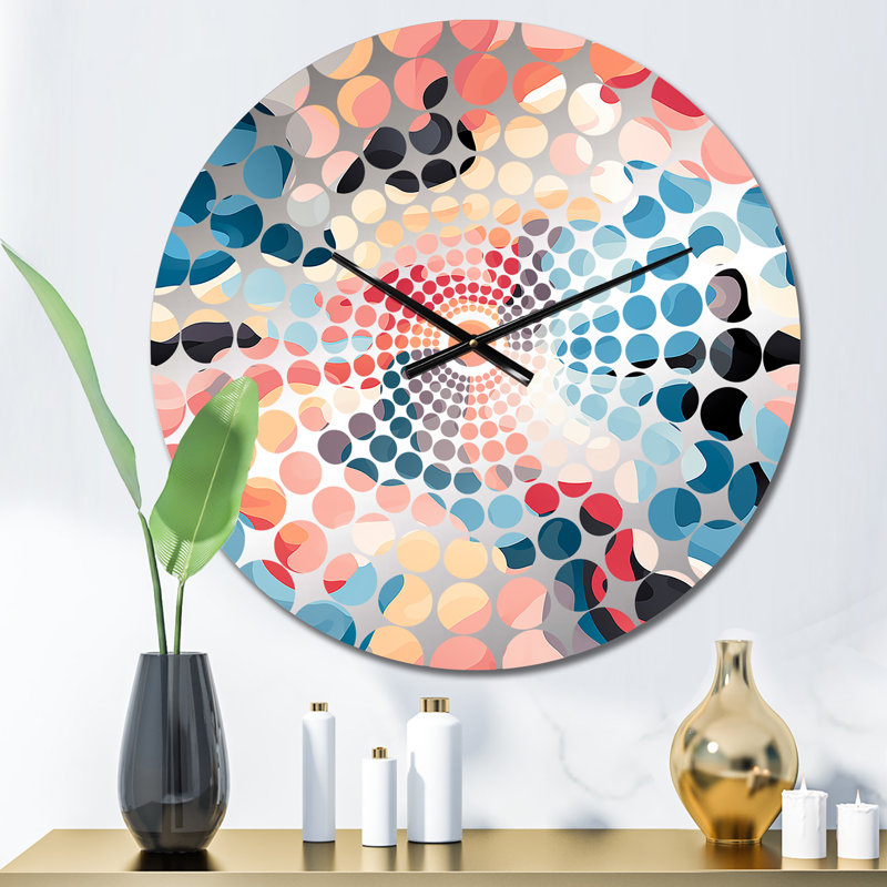 Horloge murale rose tendance Camo, Petit