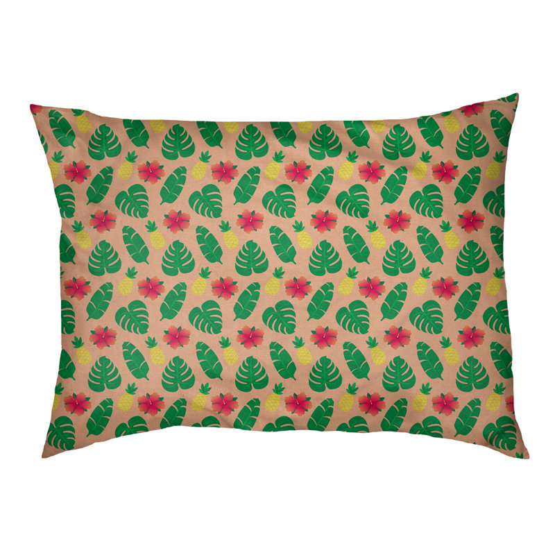 Coussin d'extérieur pour chien Campion, Très grand (l 52 po x P 42 po x H 17 po), Orange/vert