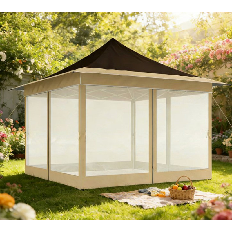 Tente escamotable spacieuse, auvent avec filet en filet, avec sac de transport, pour l'extérieur
