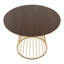 Table de salle à manger ronde à finition brillante, dessus en bois massif et piètement à tréteaux, quatre couverts, 96 cm (37,75 pouces).
