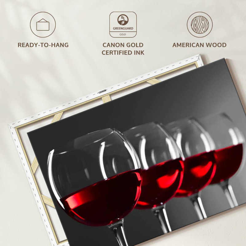 Red Wine Row sur impression sur toile, H 34 po x l 51 po x P 1,25 po