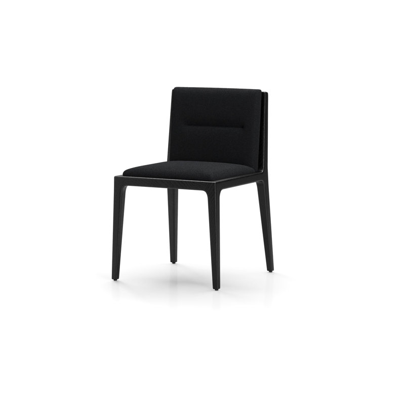 Jona Upholstered Dining Chair, Black Oak, Main Line Flax 36