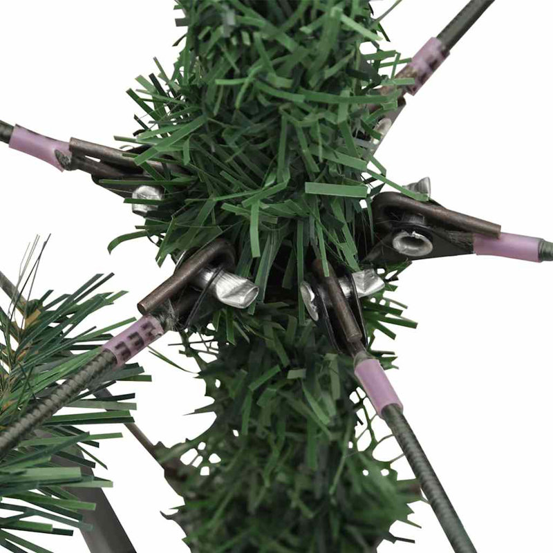 Artificial Hinged Christmas Tree with Cones, Silver, 4.92' H