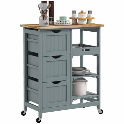 Versatile Kitchen Island with Abundant Storage and Mobility Options