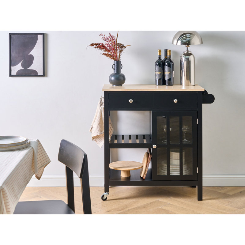 Solid Wood Top Kitchen Cart