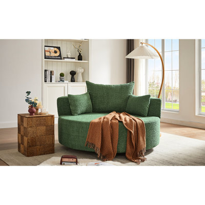 Chaise pivotante à 360 ° avec siège. Chenille. Coussins spacieux et amovibles. Pour le salon, la chambre à coucher, la chaise de bureau. Tissu chenille durable. Utilisation