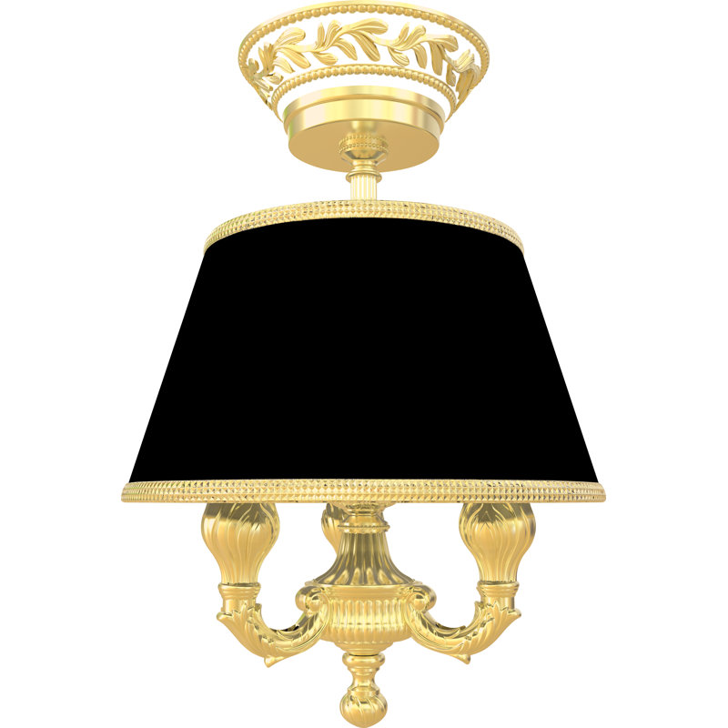 Fiore LED Semi Flush Mount, White Patina Gold