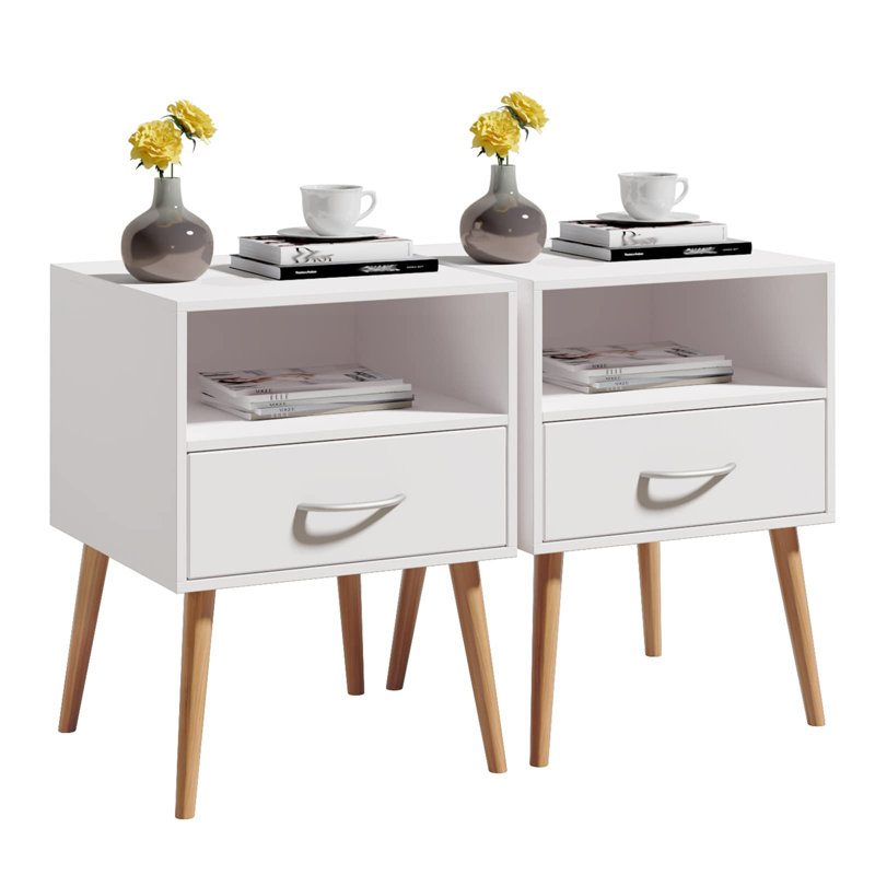 Carrizal 1 - Drawer Nightstand Set of 2, White - 2