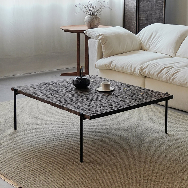 Table basse créative en bois massif Wabi-sabi, H 15,74 po x L 47,24 po x l 35,43 po