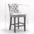 Velvet Upholstered Bar Stool with Button Tufted Back and Nailhead Trim Set of 2-420329833