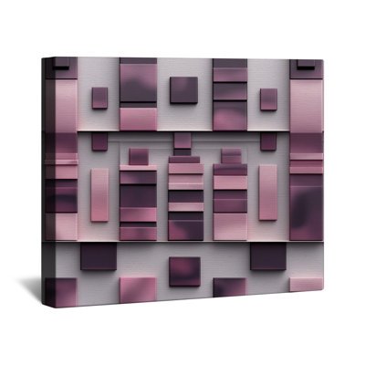 Pink Geometric Shapes Canvas Gallery Wrap in Many Sizes