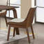 Chaise d'appoint Mid-Century moderne 2 pièces avec siège rembourré, pieds inclinés, dossier courbé, finition noyer et beige
