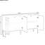 Élégante console en beige - Porte incurvée et rainure arquée au fini texturé Élégant buffet à quatre portes avec pieds en métal