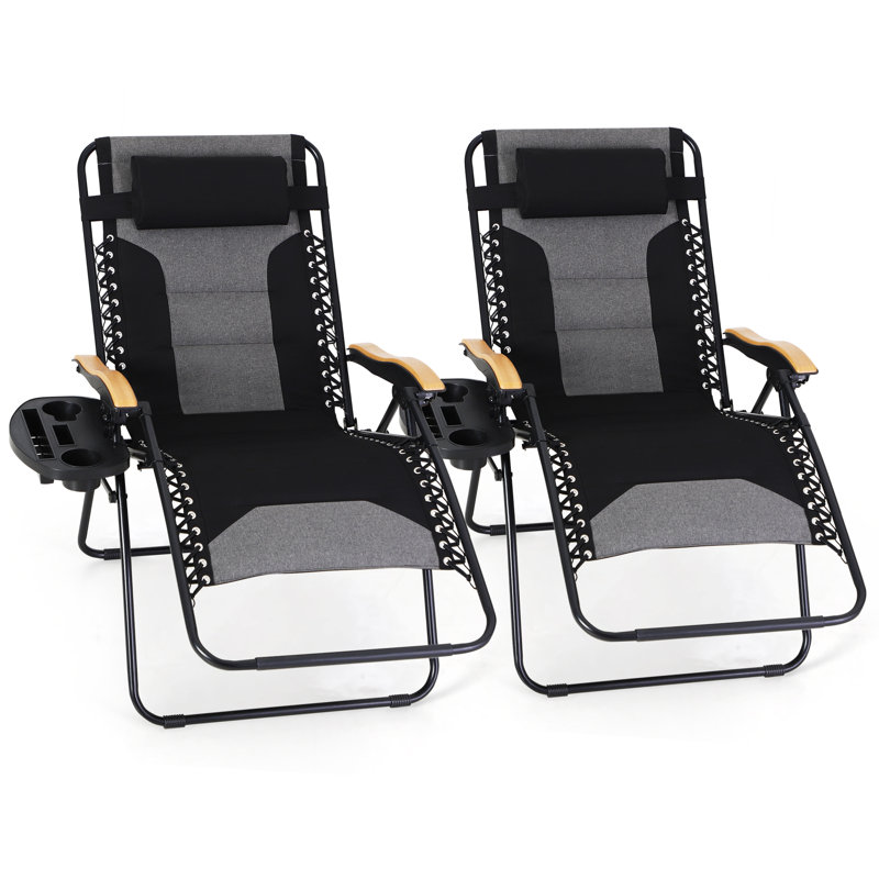 Syril Folding Zero Gravity Chair, Black