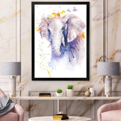 Portrait d'un éléphant en fleurs - Peinture sur toile