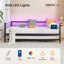 Daybed With Charging Station And LED Lights,Heavy Duty Metal Day Daybed With Pop Up Trundle, No Box Spring Needed-110431118-121846899