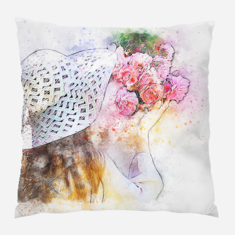 Coussin de fille fille Wixom, Microsuède, Intérieur