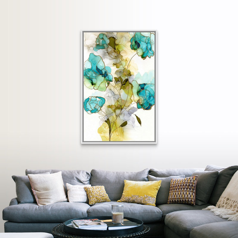« Flower faces II » par Jennifer Goldberger, reproduction d’art sur toile, H 50 po x l 34 po x P 1,75 po