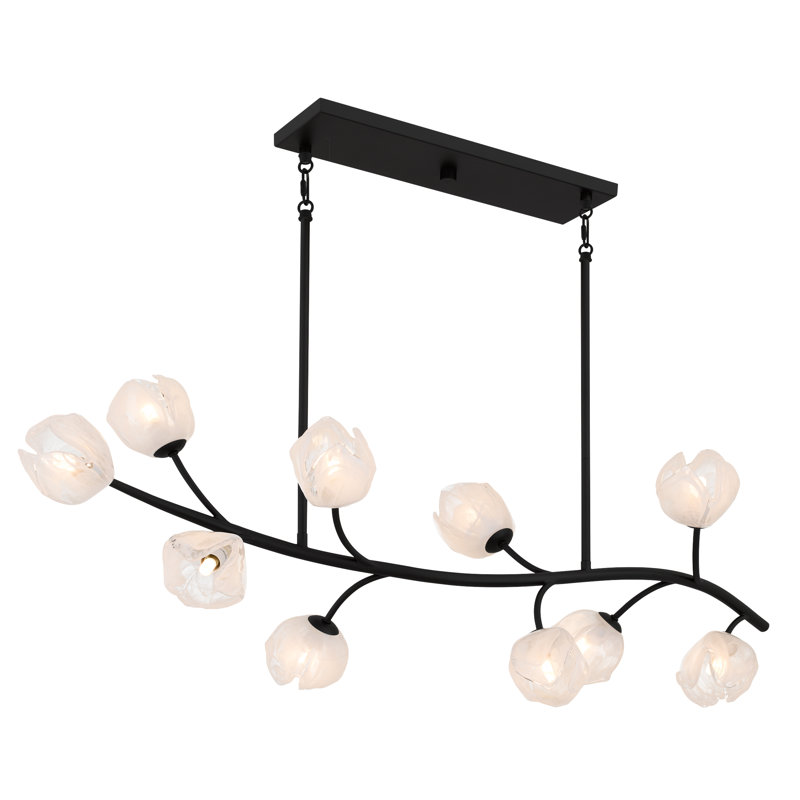Luminaire pour îlot noir mat 10 lumières Walker