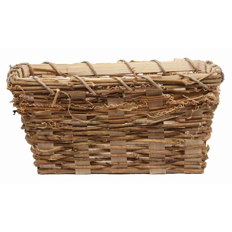 Panier rectangulaire tissé en bambou