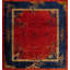 Antique Wool Blue Red / Rust Hand Knotted Pile Rug