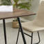 Table de salle à manger moderne 51,2 "avec plateau en bois et pieds en métal noir-1940095078