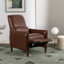 Fauteuil inclinable en polyuréthane avec rembourrage et pieds en bois d'hévéa pour petits espaces
