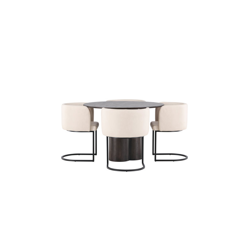 Danean 4 -Person Dining Set, Brown