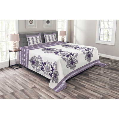 Lavender/Purple/White 100% Microfibre Bedspread