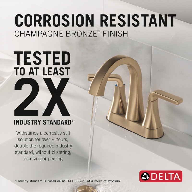 Two Handle Centerset Bathroom Faucet, Champagne Bronze