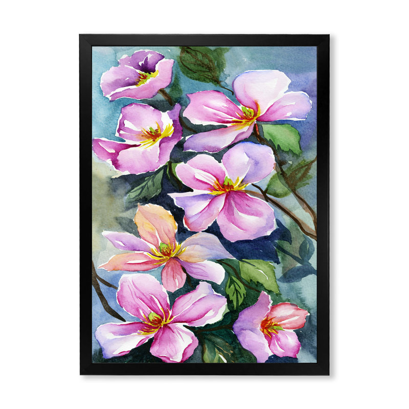 Beautiful Beautiful Flower Flower - Art mural sur toile traditionnel, Cadre photo noir, H 20 po x l 12 po x P 1 po