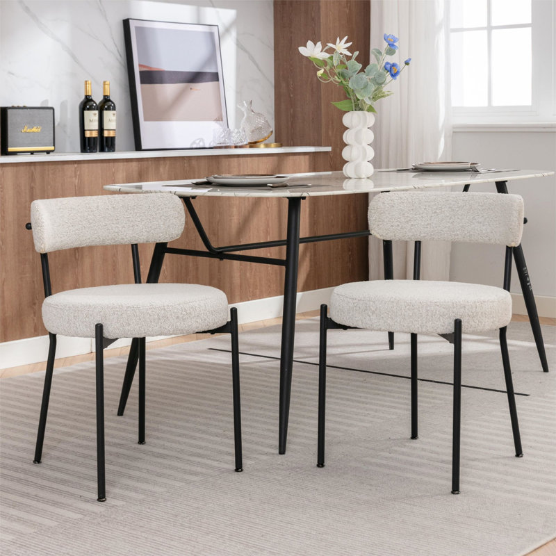 Asire 49cm H Upholstered Metal Side Chair, Black