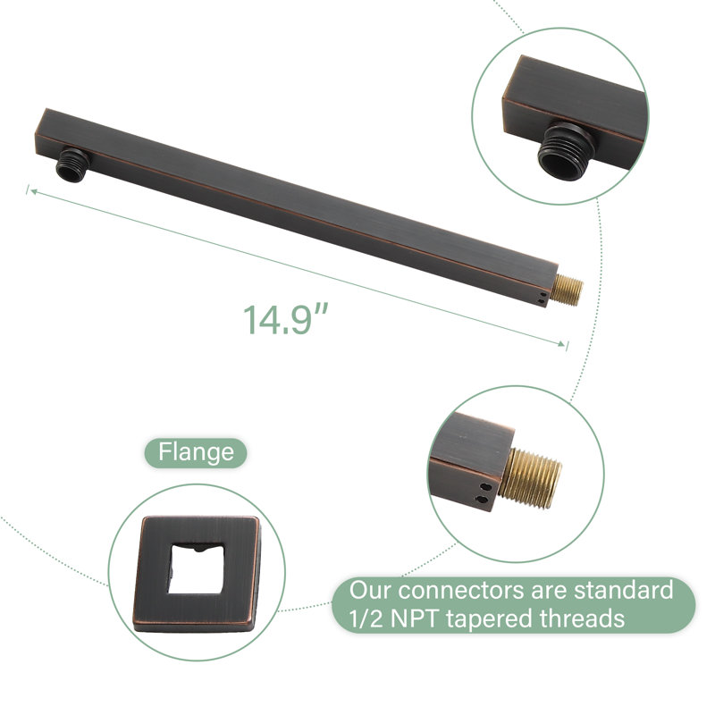 Robinet de douche de plafond avec valve brute, Bronze huilé