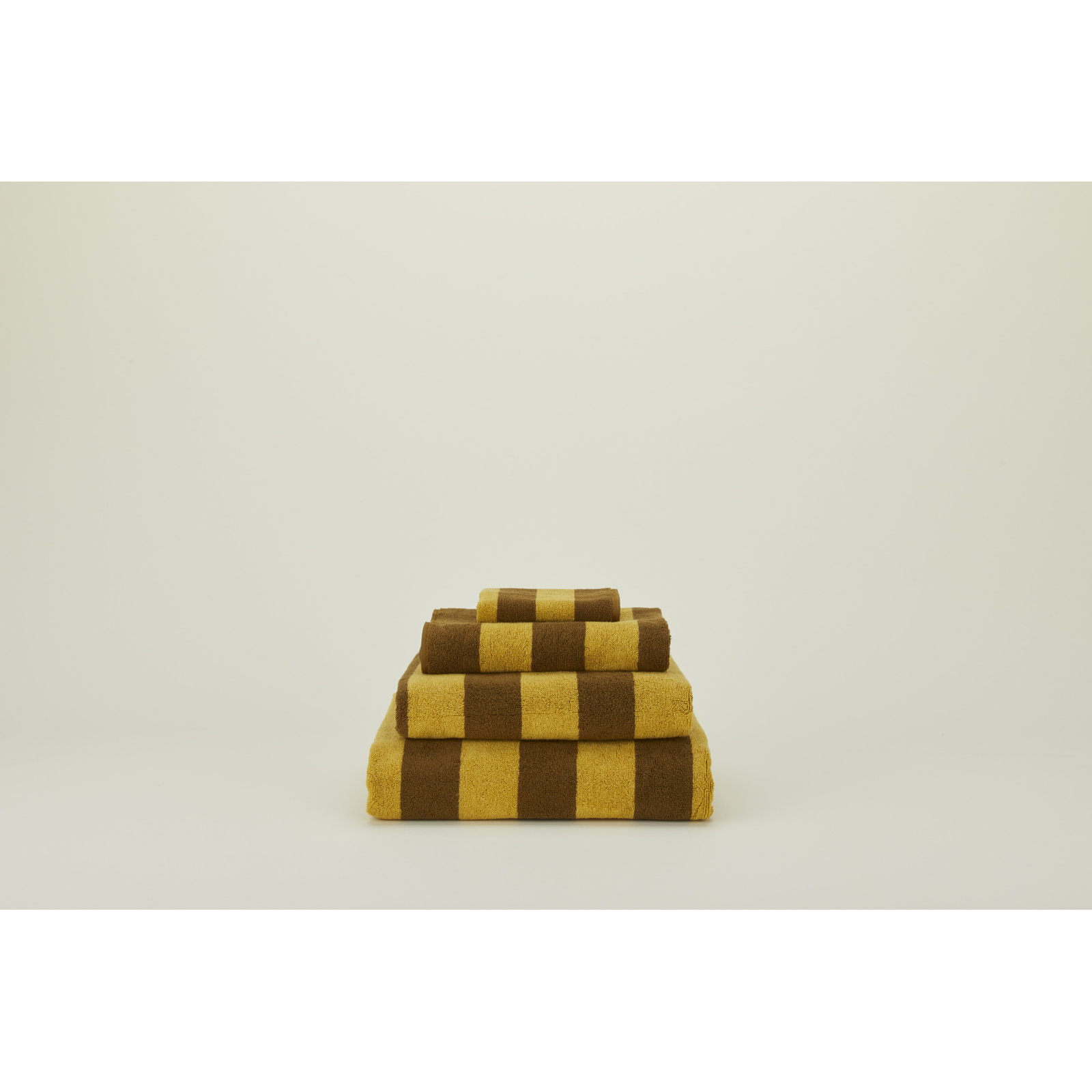 Simple Striped Cotton Towel, Mustard;Bronze, Bath Sheet - 1 Pack