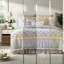 Pièces ensembles de literie en percale de coton grand lit, maison de chambre de ferme jaune