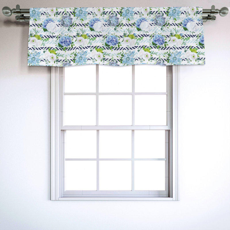 Sateen Floral Ruffled Window Valance