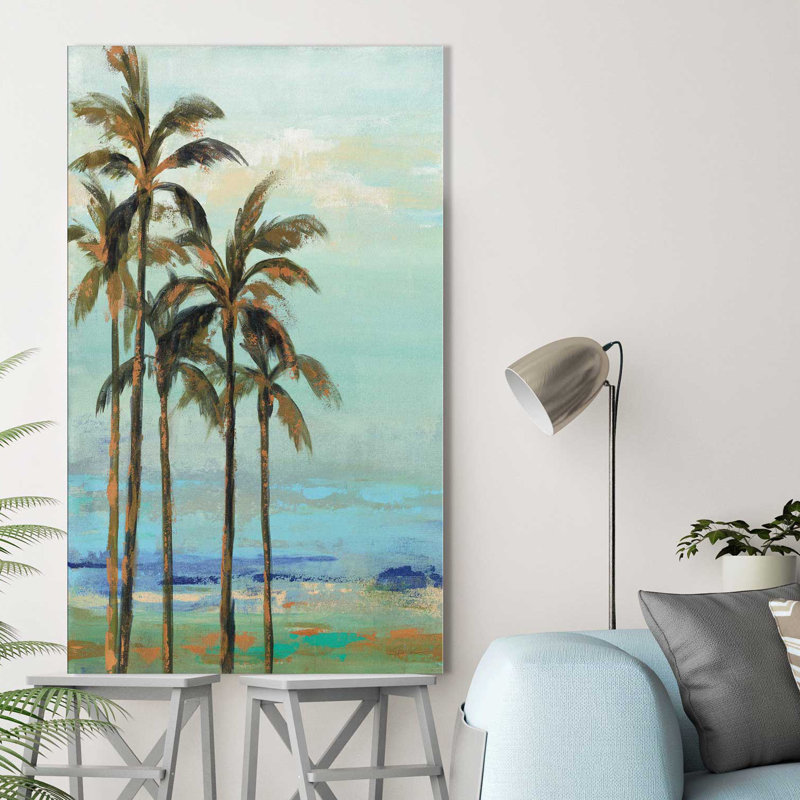 Copper Palms II by Silvia Vassileva - Print on Canvas, 30" H x 18" W x 1" D, Wrapped Canvas
