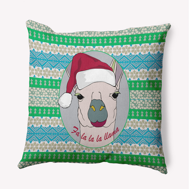 Coussin décoratif géométrique intérieur / extérieur en polyester, gris, 16 po x 16 po