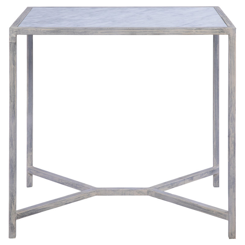 Web Marble End Table, Deep Ocean
