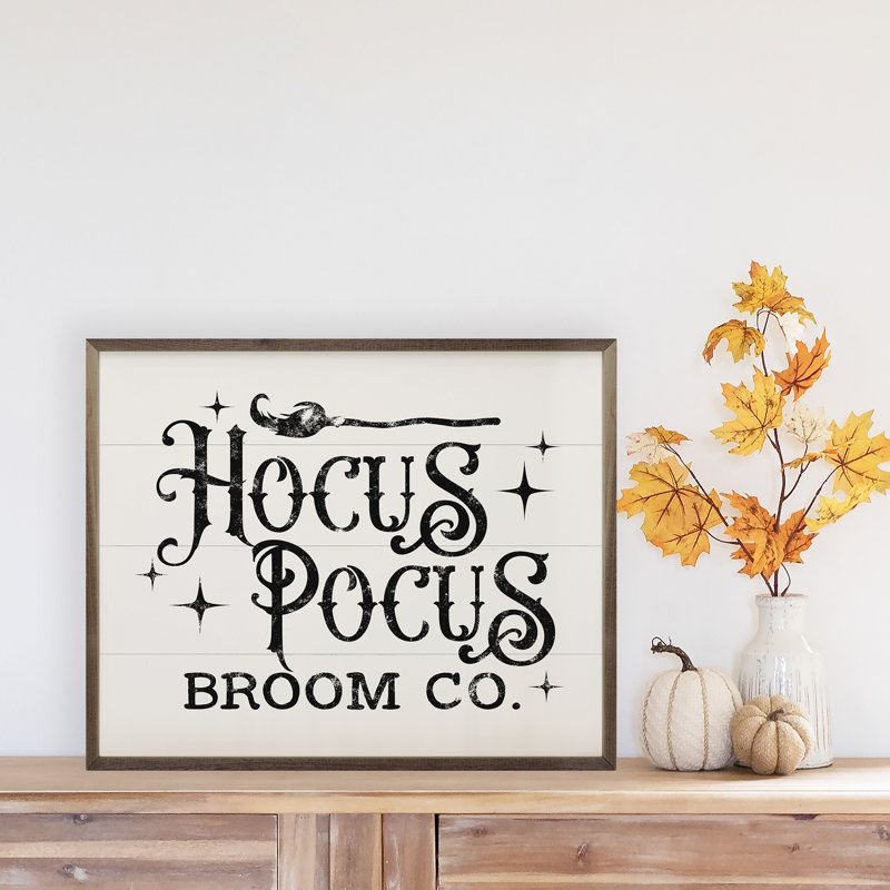 Étoile noire Hocus Pocus Broom Co, L 10 po x H 8 po, Blanc / noir