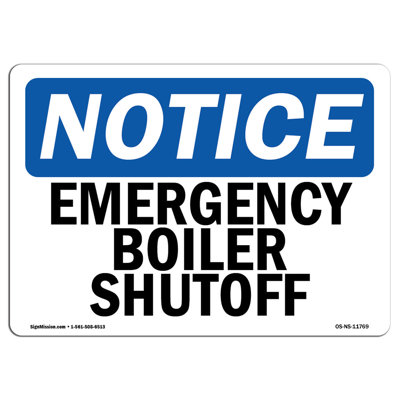Emergency Boiler Shutoff Sign