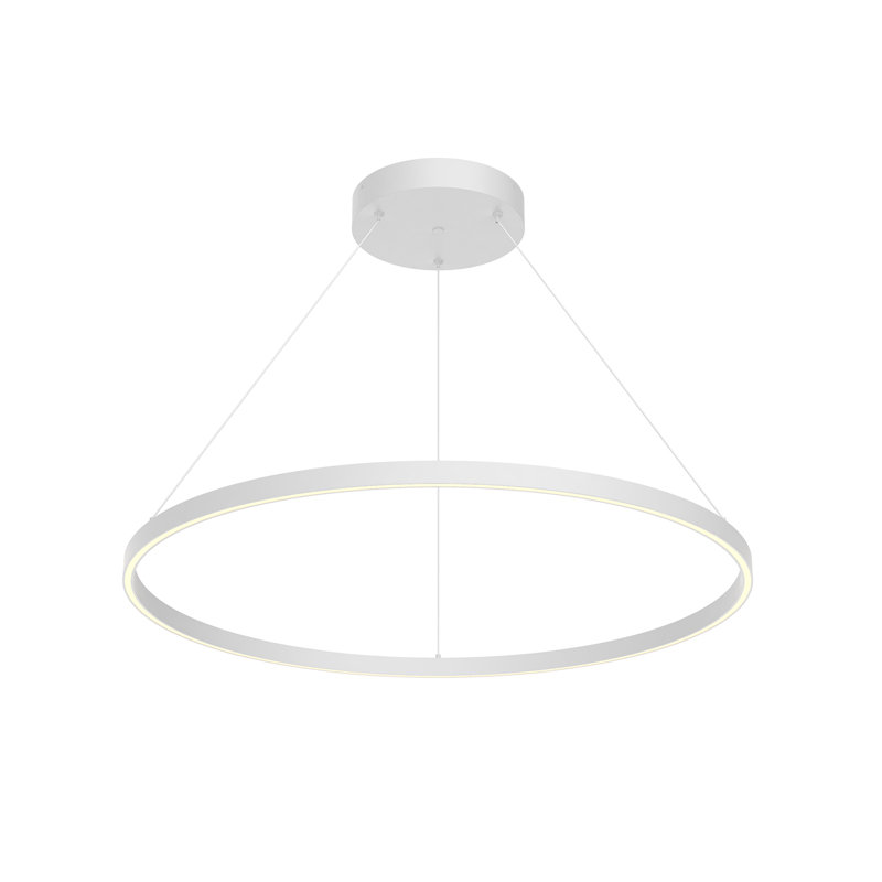 Cerchio 1 - Light LED Unique/Statement Pendant, White, 1.375" H x 35.375" W x 35.375" D