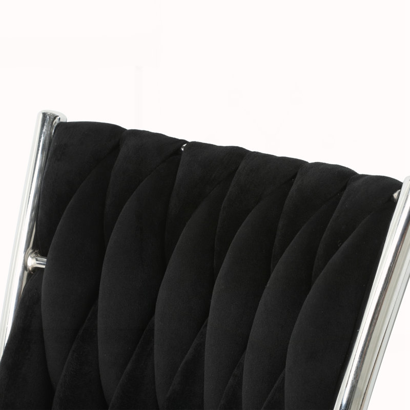 Ensemble de 4 chaises de salle à manger modernes, 4, Argent, Noir