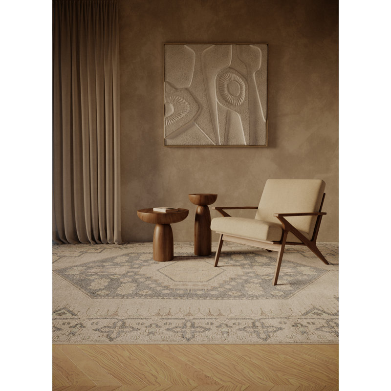 Firmino Hand Loomed Washable Oriental Indoor Rug, Square 7'