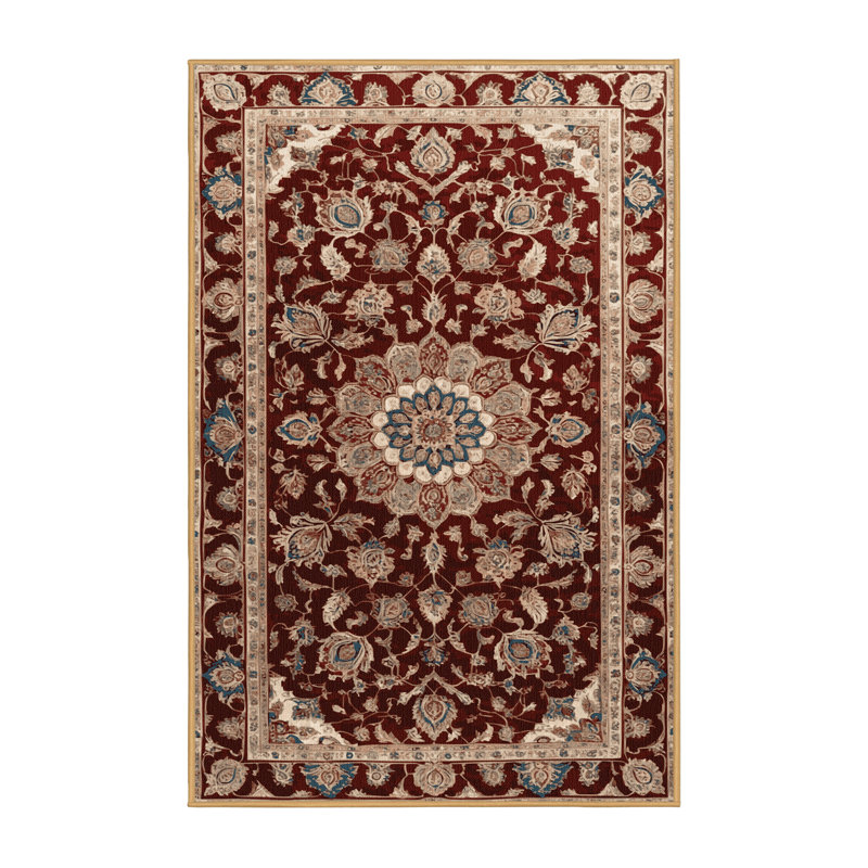 Tapis brun lavable à la machine, Rectangle 5 pi x 7 pi