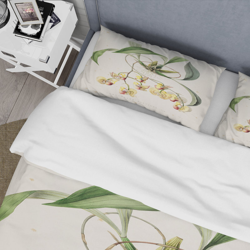 Ensemble de housse de couette Traditional Vintage Blossoming Flower I - microfibre de polyester