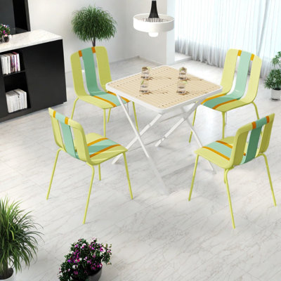 Portable Modern Dining Table Sets(Must include both Table and Chair), Metal